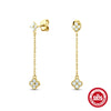 Wholesale S925 Sterling Silver Chain Tassel Petal Earrings With Geometric Pattern And Environmental Protection Electroplating