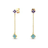 Wholesale S925 Sterling Silver Chain Tassel Petal Earrings With Geometric Pattern And Environmental Protection Electroplating