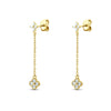 Wholesale S925 Sterling Silver Chain Tassel Petal Earrings With Geometric Pattern And Environmental Protection Electroplating