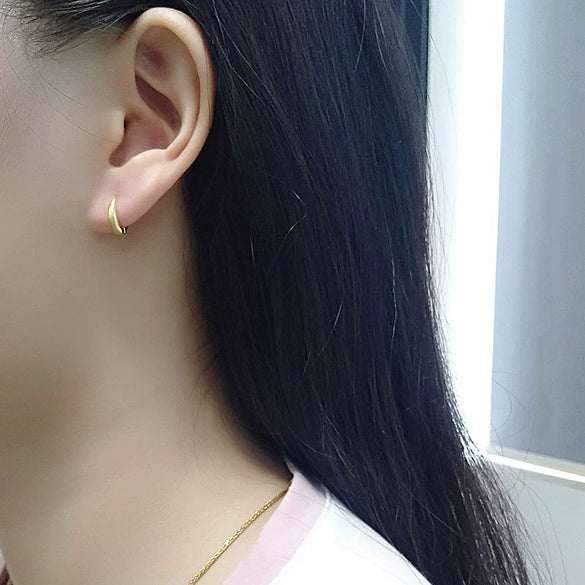 Wholesale S925 Sterling Silver Circle Earbuckle Earrings Ins Nordic Style