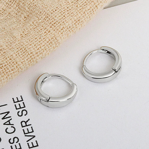 Wholesale S925 Sterling Silver Circle Earbuckle Earrings Ins Nordic Style