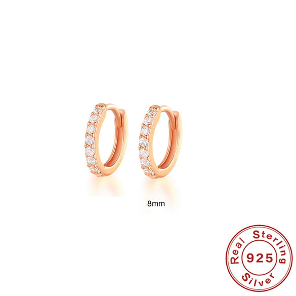 Wholesale S925 Sterling Silver Circle Earrings Set With Diamonds And Turquoise Electroplated With 18K Gold Simple Geometric Style For Women