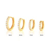 Wholesale S925 Sterling Silver Circle Earrings Set With Diamonds And Turquoise Electroplated With 18K Gold Simple Geometric Style For Women