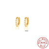 Wholesale S925 Sterling Silver Circle Earrings Set With Diamonds And Turquoise Electroplated With 18K Gold Simple Geometric Style For Women