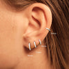 Wholesale S925 Sterling Silver Circle Earrings Set With Diamonds And Turquoise Electroplated With 18K Gold Simple Geometric Style For Women