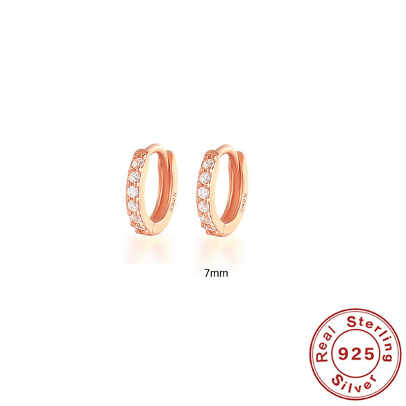Wholesale S925 Sterling Silver Circle Earrings Set With Diamonds And Turquoise Electroplated With 18K Gold Simple Geometric Style For Women