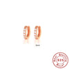 Wholesale S925 Sterling Silver Circle Earrings Set With Diamonds And Turquoise Electroplated With 18K Gold Simple Geometric Style For Women