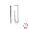 Wholesale S925 Sterling Silver Circle U Shaped Geometric Exaggerated Women's Earrings With Zircon