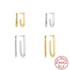Wholesale S925 Sterling Silver Circle U Shaped Geometric Exaggerated Women's Earrings With Zircon