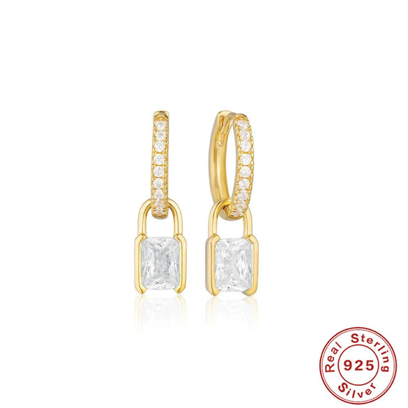 Wholesale S925 Sterling Silver Circle U Shaped Geometric Exaggerated Women's Earrings With Zircon