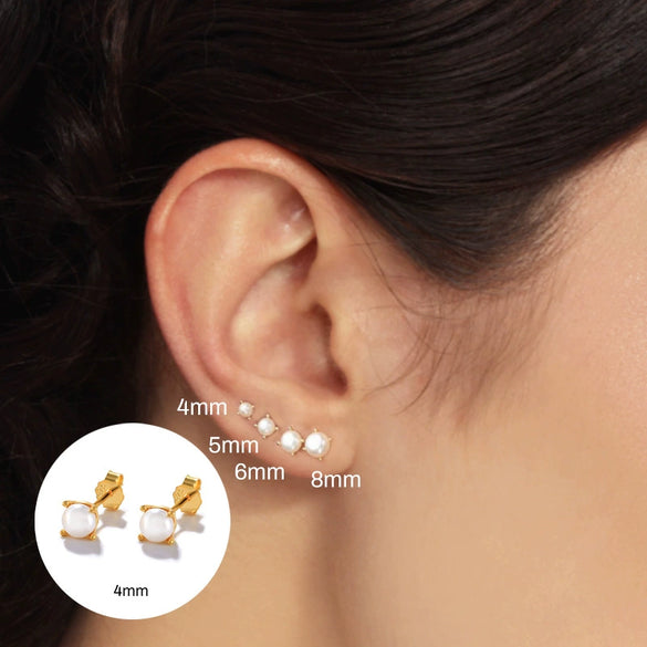 Wholesale S925 Sterling Silver Classic Four Claw Imitation Pearl Earrings For Women With Geometric Design And Electroplating