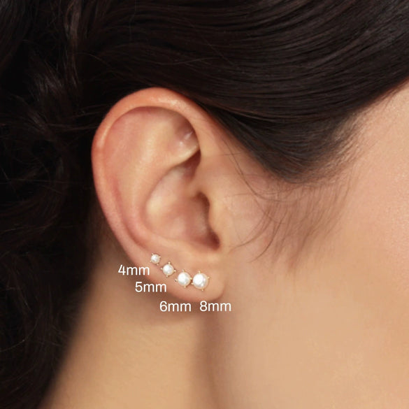 Wholesale S925 Sterling Silver Classic Four Claw Imitation Pearl Earrings For Women With Geometric Design And Electroplating