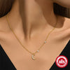 Wholesale S925 Sterling Silver Classic Geometric Moon And Fivepointed Star Clavicle Chain With Electroplating For Women