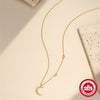 Wholesale S925 Sterling Silver Classic Geometric Moon And Fivepointed Star Clavicle Chain With Electroplating For Women