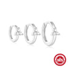 Wholesale S925 Sterling Silver Classic Petal Triple Diamond Multi Size Earrings With Geometric Styling And Electroplating For Women