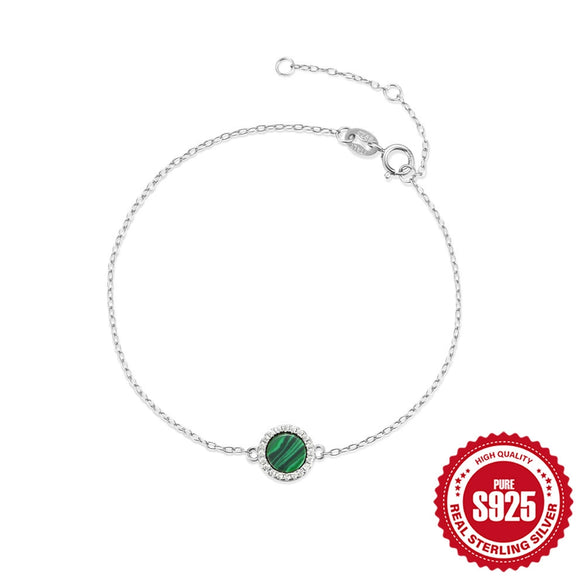 Wholesale S925 Sterling Silver Classic Round Peacock Diamond All Match Women's Bracelet With Electroplating And Real Gold Plating Geometric Style