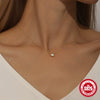 Wholesale S925 Sterling Silver Classic Single Round Diamond Collarbone Necklace For Women With Geometric Design And Electroplating Treatment