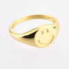 Wholesale S925 Sterling Silver Classic Smiley Ring With Geometric Design And Electroplating For Women