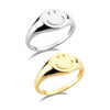 Wholesale S925 Sterling Silver Classic Smiley Ring With Geometric Design And Electroplating For Women