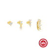 Wholesale S925 Sterling Silver Classic Square Green Zirconium Tassel Geometric Electroplated Earrings For Women