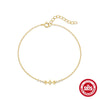 Wholesale S925 Sterling Silver Classic Star And Moon Geometric Minimalist Bracelet With Electroplating And Real Gold Plating