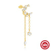 Wholesale S925 Sterling Silver Classic Star And Moon Tassel Geometric Earrings For Women With Electroplating