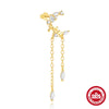 Wholesale S925 Sterling Silver Classic Star And Moon Tassel Geometric Earrings For Women With Electroplating