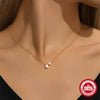 Wholesale S925 Sterling Silver Classic Water Drop Geometric Patterned Clavicle Chain With Diamond Pearl O Chain Necklace Electroplated For Women
