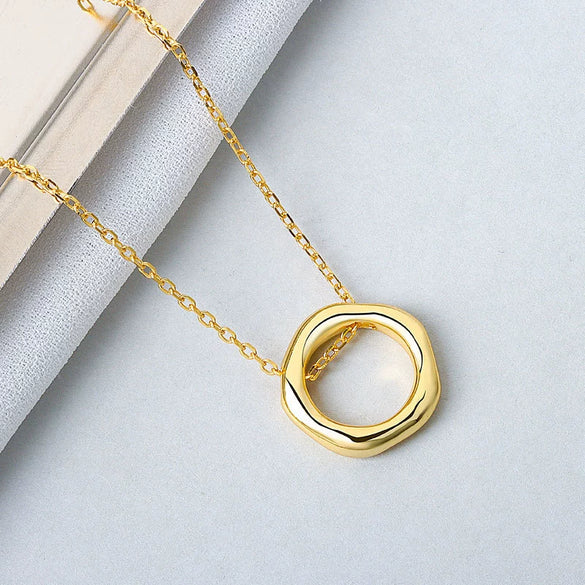 Wholesale S925 Sterling Silver Clavicle Chain Geometric Irregular Design Electroplating Women's Trendy Necklace