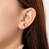 Wholesale S925 Sterling Silver Colored Stone Pearl Earrings With Elegant Simple Niche Design And Geometric Style And Electroplating Process