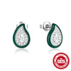 Wholesale S925 Sterling Silver Colorful Dripping Oil Fun Bird Devil's Eye Avocado Animal Pattern Electroplated Ear Studs For Women