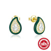 Wholesale S925 Sterling Silver Colorful Dripping Oil Fun Bird Devil's Eye Avocado Animal Pattern Electroplated Ear Studs For Women
