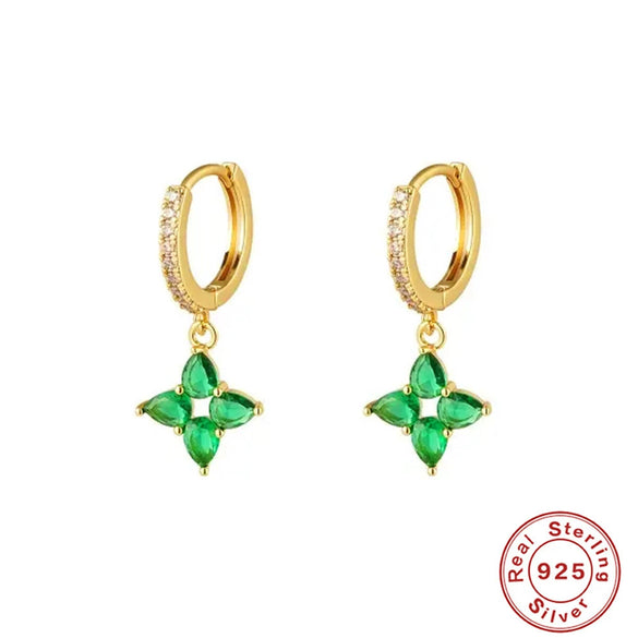 Wholesale S925 Sterling Silver Colorful Water Drop Geometric Earrings For Women