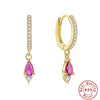 Wholesale S925 Sterling Silver Colorful Water Drop Geometric Earrings For Women