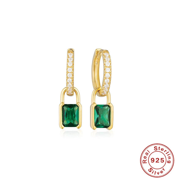 Wholesale S925 Sterling Silver Colorful Water Drop Geometric Earrings For Women