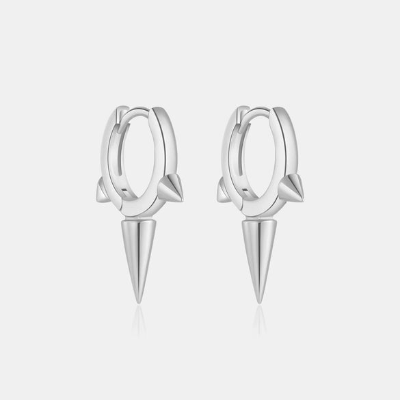 Wholesale S925 Sterling Silver Cone Hanging Earrings With Geometric Design And Luxury Style Platinum Or 18K Gold Electroplated