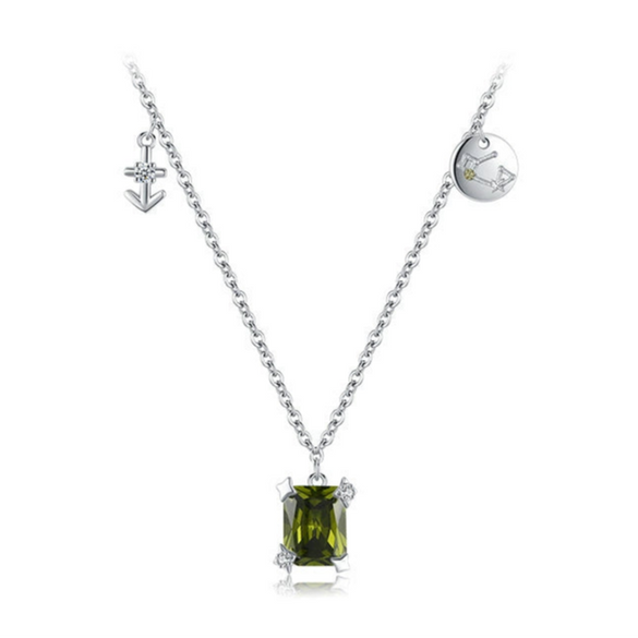 Wholesale S925 Sterling Silver Constellation Sagittarius Simple Cross Chain Clavicle Necklace For Women