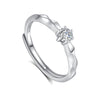 Wholesale S925 Sterling Silver Couple Ring With Wave And Rhombus Pattern Diamond Design Light Luxury Style