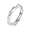 Wholesale S925 Sterling Silver Couple Ring With Wave And Rhombus Pattern Diamond Design Light Luxury Style
