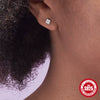 Wholesale S925 Sterling Silver Creative Exquisite Turquoise Zircon Petal Four Leaf Clover Earrings For Women With Geometric Design