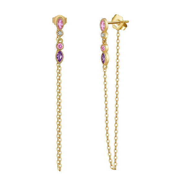 Wholesale S925 Sterling Silver Creative Geometric Electroplated Earrings For Women