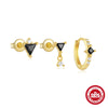 Wholesale S925 Sterling Silver Creative Pine Stone Ear Bone Nail Earrings With Small Gold Balls And Inlaid Zircon Geometric Pattern For Women