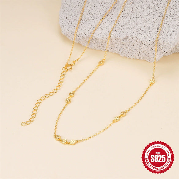 Wholesale S925 Sterling Silver Creative Round Vintage Women's Necklace With O Chain And Electroplating Treatment Geometric Pattern