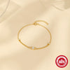 Wholesale S925 Sterling Silver Creative Stacked Double Diamond All Match Women's Bracelet With Geometric Pattern And Real Gold Electroplating