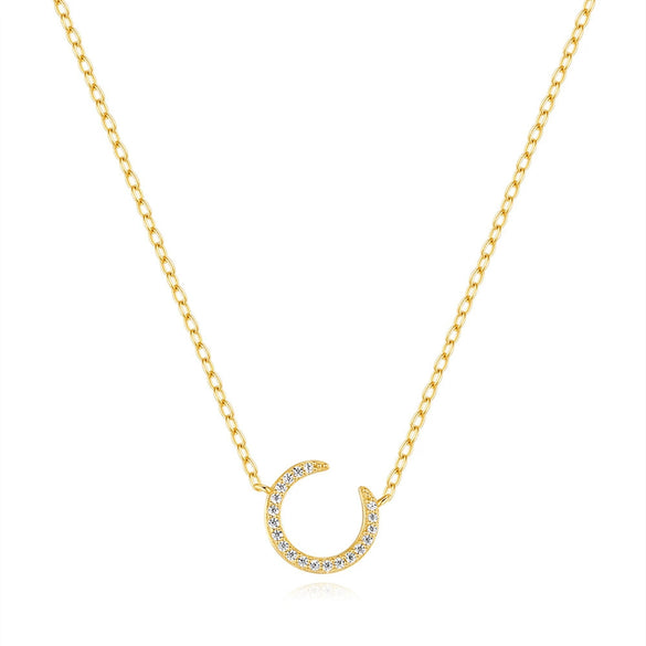 Wholesale S925 Sterling Silver Crescent Geometric O Chain Clavicle Necklace For Women With Electroplating Minimalist Design