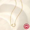 Wholesale S925 Sterling Silver Crescent Geometric O Chain Clavicle Necklace For Women With Electroplating Minimalist Design