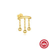 Wholesale S925 Sterling Silver Cross And Star Earrings With Tassel Ball Pendant Electroplated For Women
