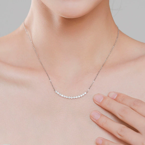 Wholesale S925 Sterling Silver Cross Chain Necklace With Geometric Pattern And Seiko Design For Women