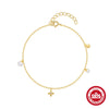Wholesale S925 Sterling Silver Cross Diamond Pearl Light Luxury Geometric Bracelet With Real Gold Electroplating For Women