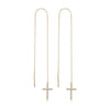 Wholesale S925 Sterling Silver Cross Ear Wire Micropaved Zircon Geometric Long Earrings For Women
